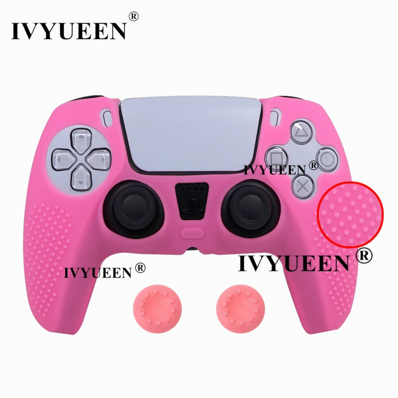 IVYUEEN Anti-slip Silicone Cover Skin for Sony PlayStation Dualshock 5 PS5 Controller Case Thumb Stick Grip Cap for DualSense