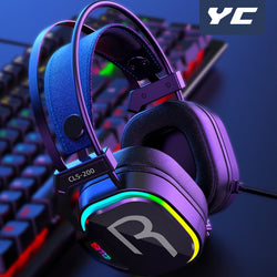 YC Wired Gaming Headphones Gamer Headsets Bass Surround Sound &amp; HD Microphone For Overear Laptop Tablet Gifts PC 3.5mm PS4 PS5