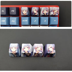 4pcs Genshin Impact PBT Sublimation R4 Cherry OEM Keycaps