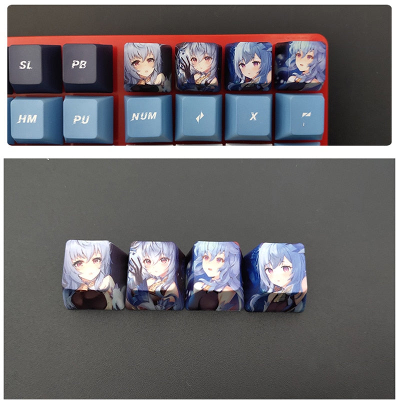 4pcs Genshin Impact PBT Sublimation R4 Cherry OEM Keycaps