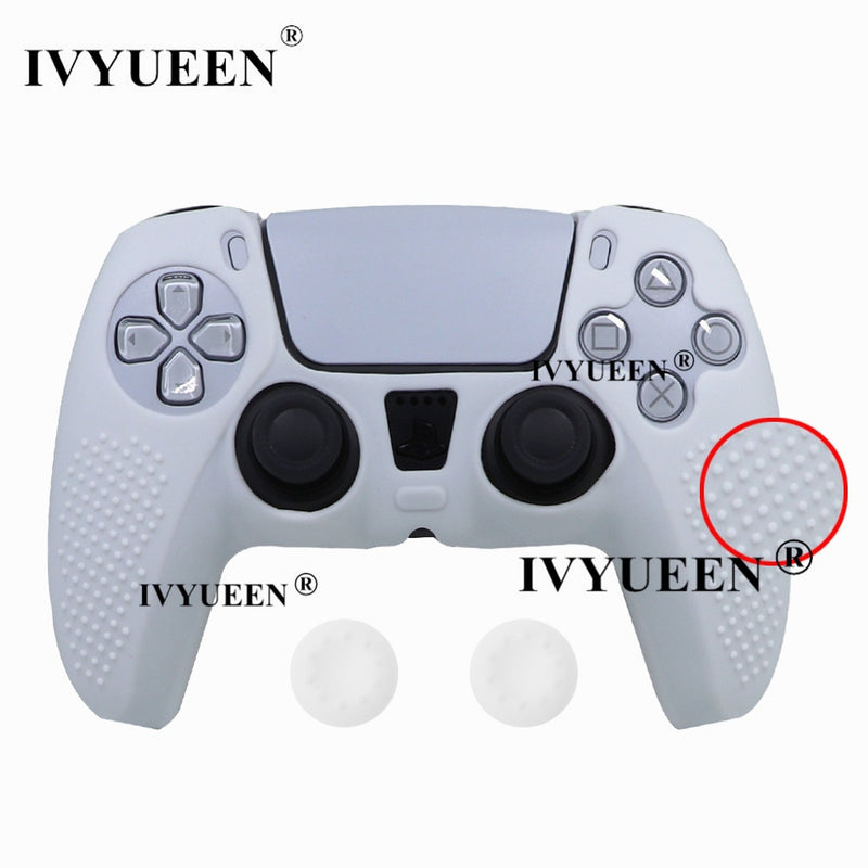 IVYUEEN Anti-slip Silicone Cover Skin for Sony PlayStation Dualshock 5 PS5 Controller Case Thumb Stick Grip Cap for DualSense