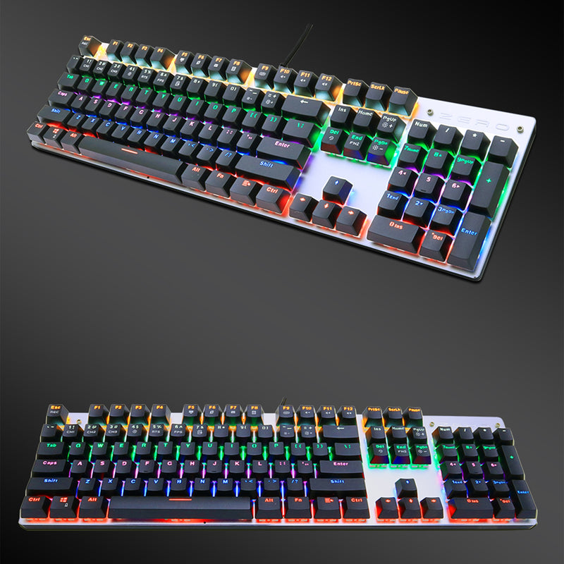 Metoo Gaming Mechanical Keyboard wired 104/87 Keys keyboard with LED Backlit Black Red Blue Switch For computer laptop pro Gamer