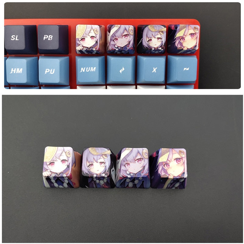 4pcs Genshin Impact PBT Sublimation R4 Cherry OEM Keycaps