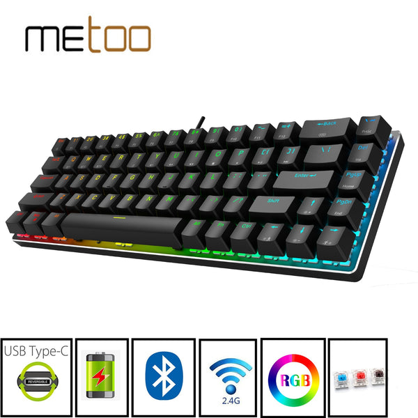 Gaming Mechanical Bluetooth Keyboard Wireless keyboard with Bluetooth/2.4Ghz/USB RGB Backlit Blue red Switch RU/US for phone PC