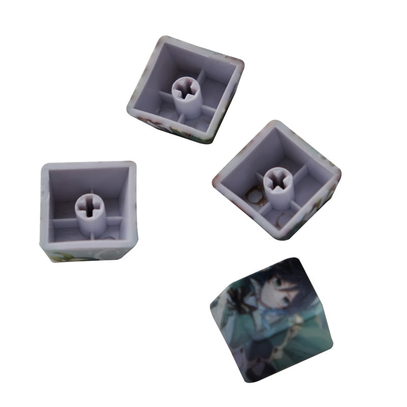 4pcs Genshin Impact PBT Sublimation R4 Cherry OEM Keycaps