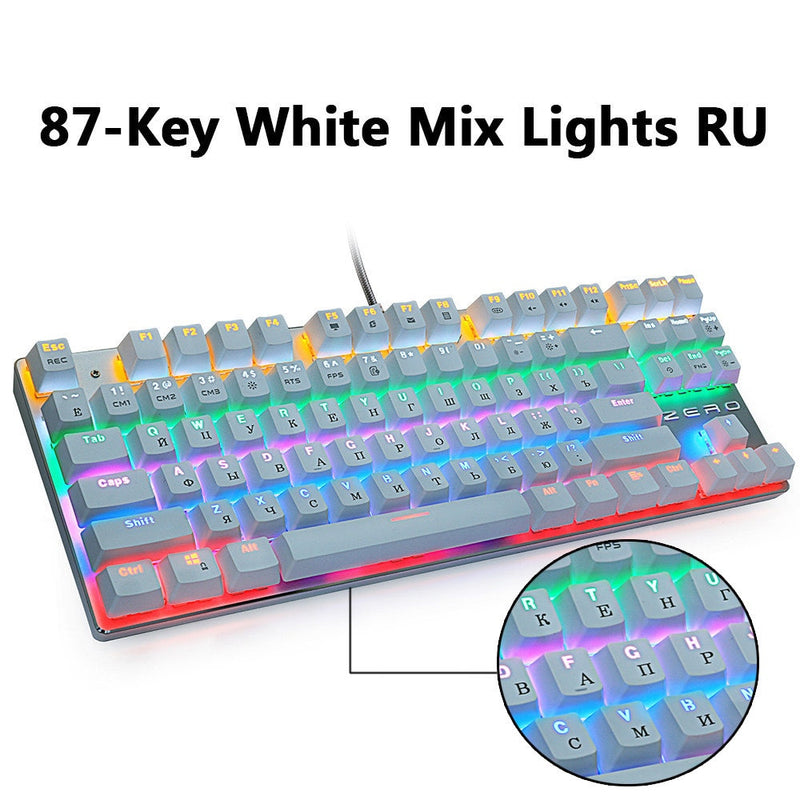 Metoo Gaming Mechanical Keyboard wired 104/87 Keys keyboard with LED Backlit Black Red Blue Switch For computer laptop pro Gamer