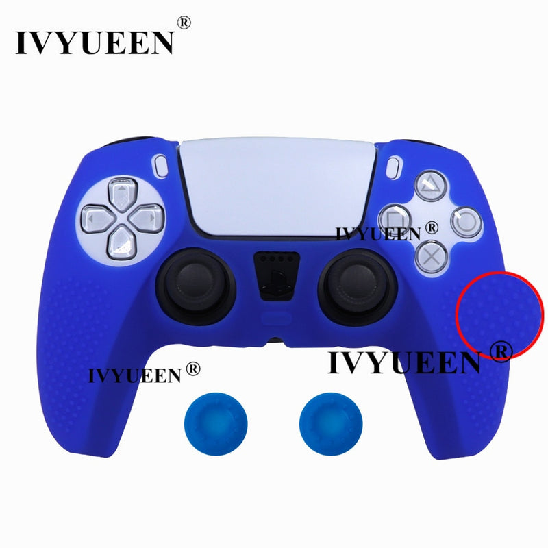 IVYUEEN Anti-slip Silicone Cover Skin for Sony PlayStation Dualshock 5 PS5 Controller Case Thumb Stick Grip Cap for DualSense