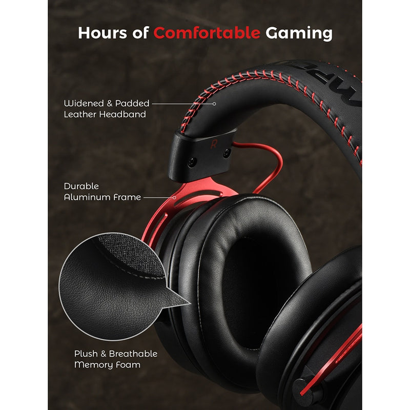 Soulsens/Mpow Air SE Gaming Headset Wired Surround Sound Gaming Headphones with Noise Cancelling Mic In-Line Control for PC