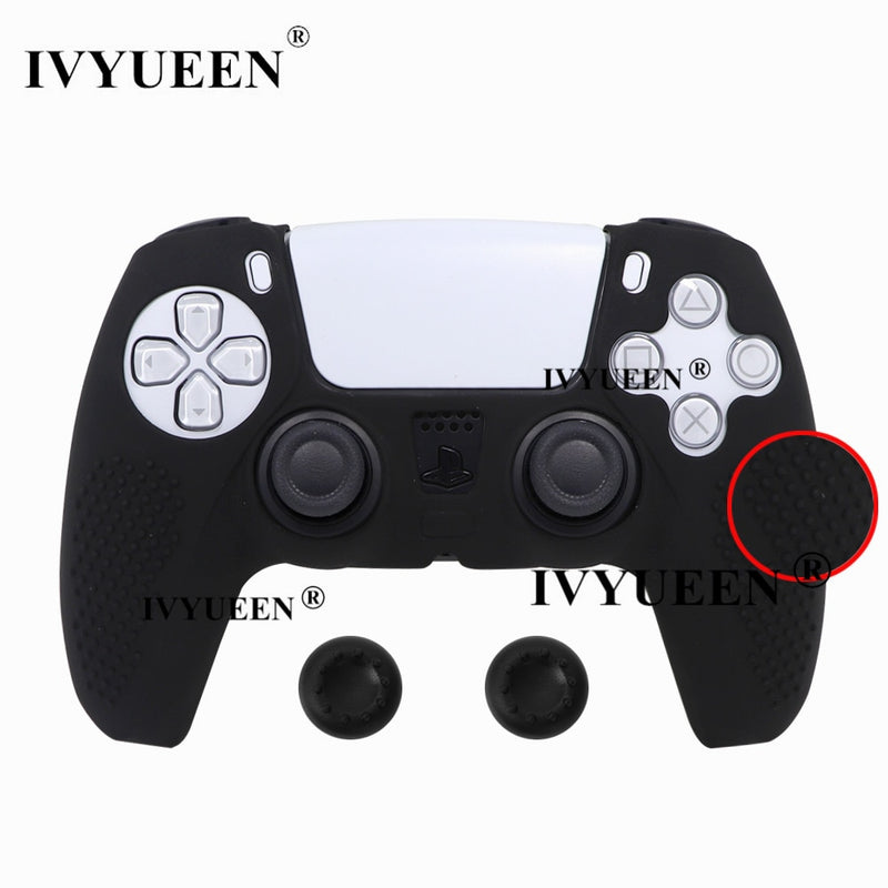 IVYUEEN Anti-slip Silicone Cover Skin for Sony PlayStation Dualshock 5 PS5 Controller Case Thumb Stick Grip Cap for DualSense