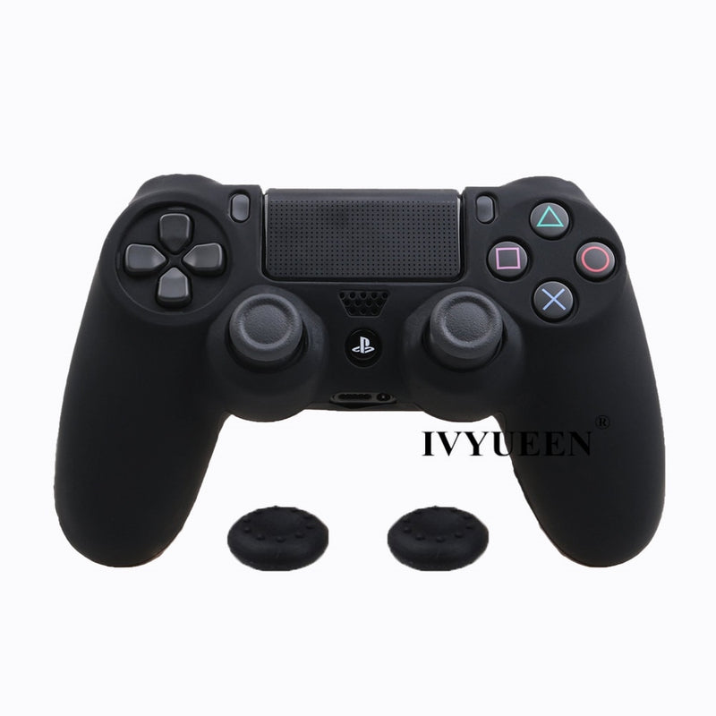 IVYUEEN for Sony Dualshock 4 PS4 DS4 Slim Pro Controller Silicone Camo Case Protective Skin + Thumb Grip Caps for PlayStation 4