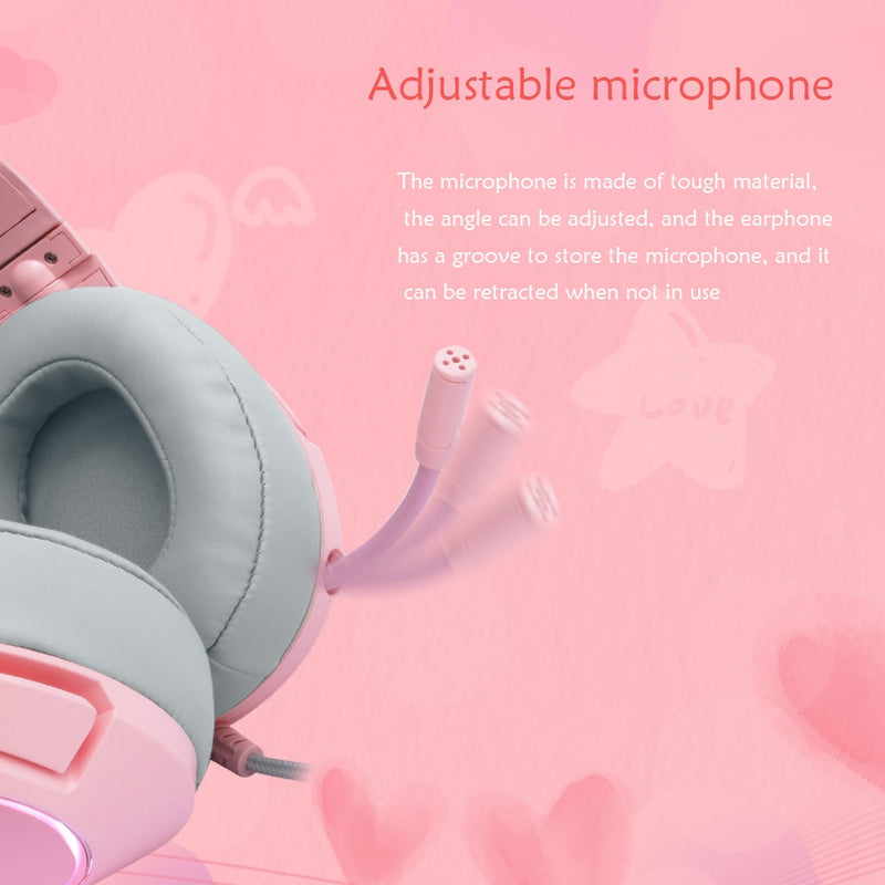 Gaming Headset With Cute Cat Ears