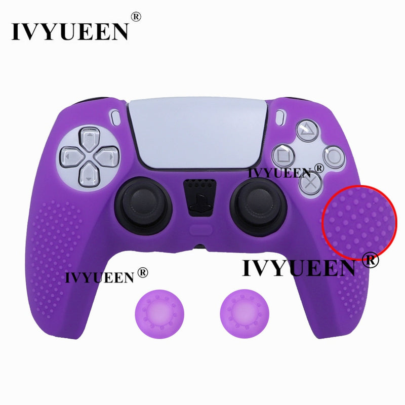 IVYUEEN Anti-slip Silicone Cover Skin for Sony PlayStation Dualshock 5 PS5 Controller Case Thumb Stick Grip Cap for DualSense