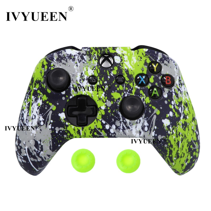 IVYUEEN Silicone Protective Skin Case for XBox One X S Controller Protector Water Transfer Printing Camouflage Cover Grips Caps