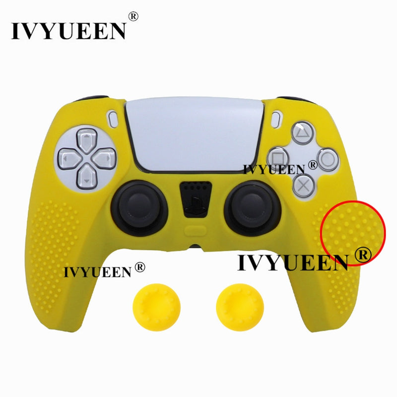 IVYUEEN Anti-slip Silicone Cover Skin for Sony PlayStation Dualshock 5 PS5 Controller Case Thumb Stick Grip Cap for DualSense