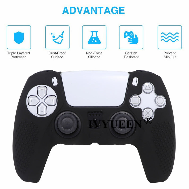 IVYUEEN Anti-slip Silicone Cover Skin for PS5 controller