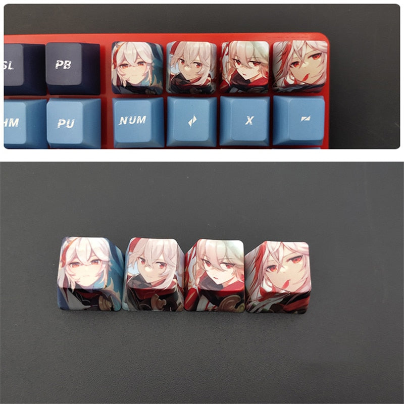 4pcs Genshin Impact PBT Sublimation R4 Cherry OEM Keycaps