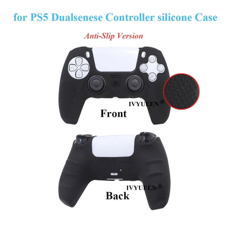 IVYUEEN Anti-slip Silicone Cover Skin for Sony PlayStation Dualshock 5 PS5 Controller Case Thumb Stick Grip Cap for DualSense