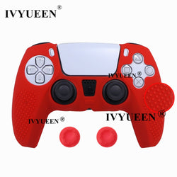 IVYUEEN Anti-slip Silicone Cover Skin for Sony PlayStation Dualshock 5 PS5 Controller Case Thumb Stick Grip Cap for DualSense