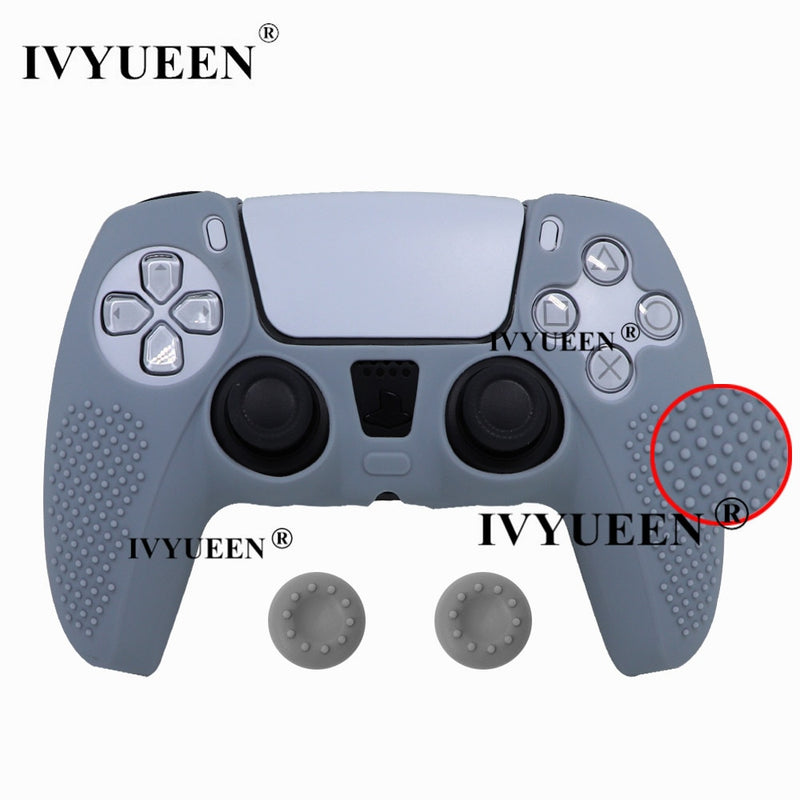 IVYUEEN Anti-slip Silicone Cover Skin for Sony PlayStation Dualshock 5 PS5 Controller Case Thumb Stick Grip Cap for DualSense