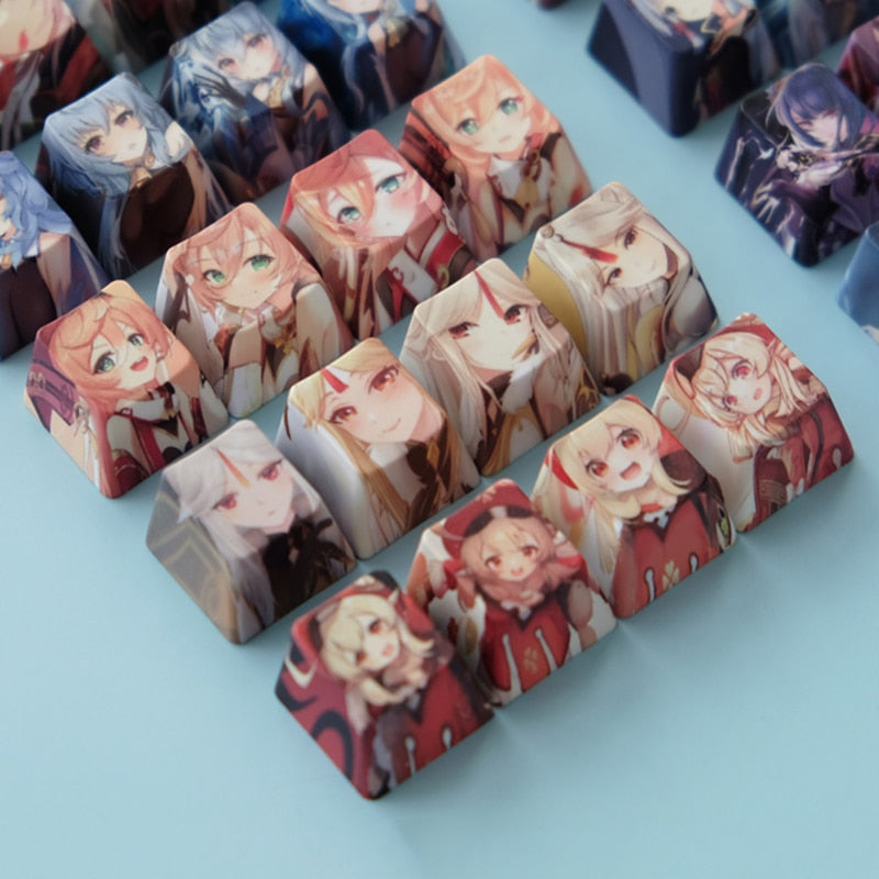 4pcs Genshin Impact PBT Sublimation R4 Cherry OEM Keycaps