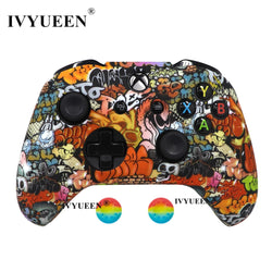 IVYUEEN Silicone Protective Skin Case for XBox One X S Controller Protector Water Transfer Printing Camouflage Cover Grips Caps