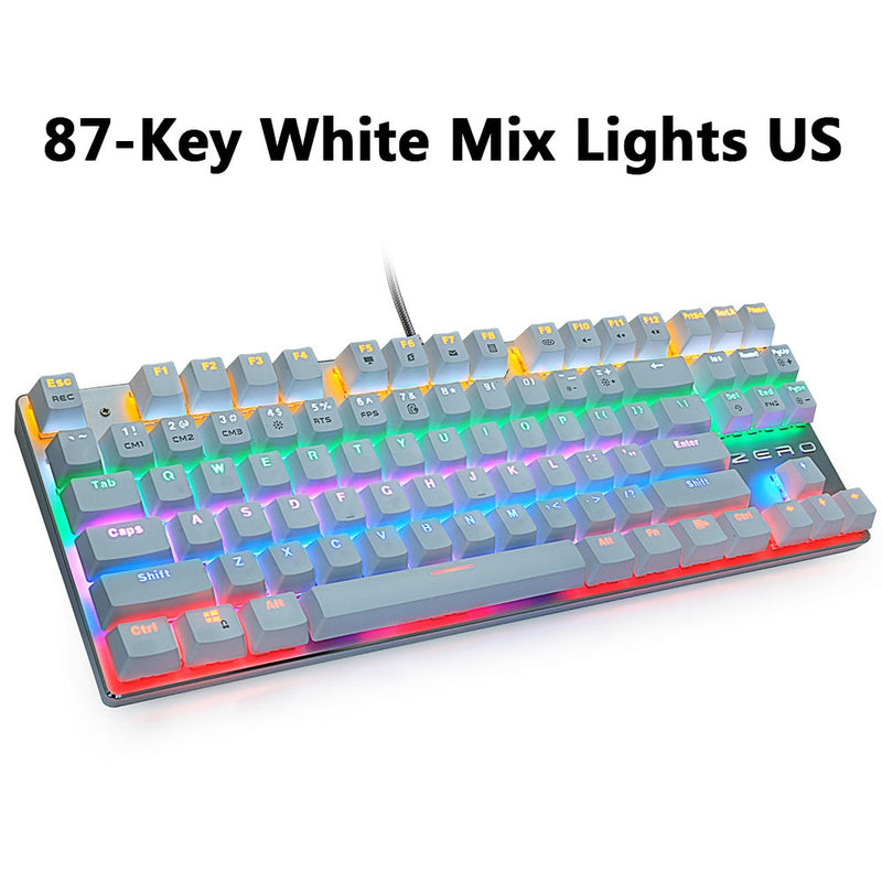 Metoo Gaming Mechanical Keyboard wired 104/87 Keys keyboard with LED Backlit Black Red Blue Switch For computer laptop pro Gamer