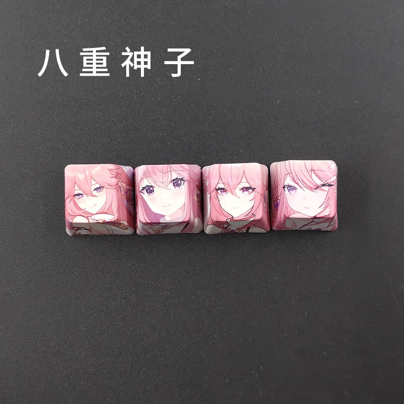 4pcs Genshin Impact PBT Sublimation R4 Cherry OEM Keycaps