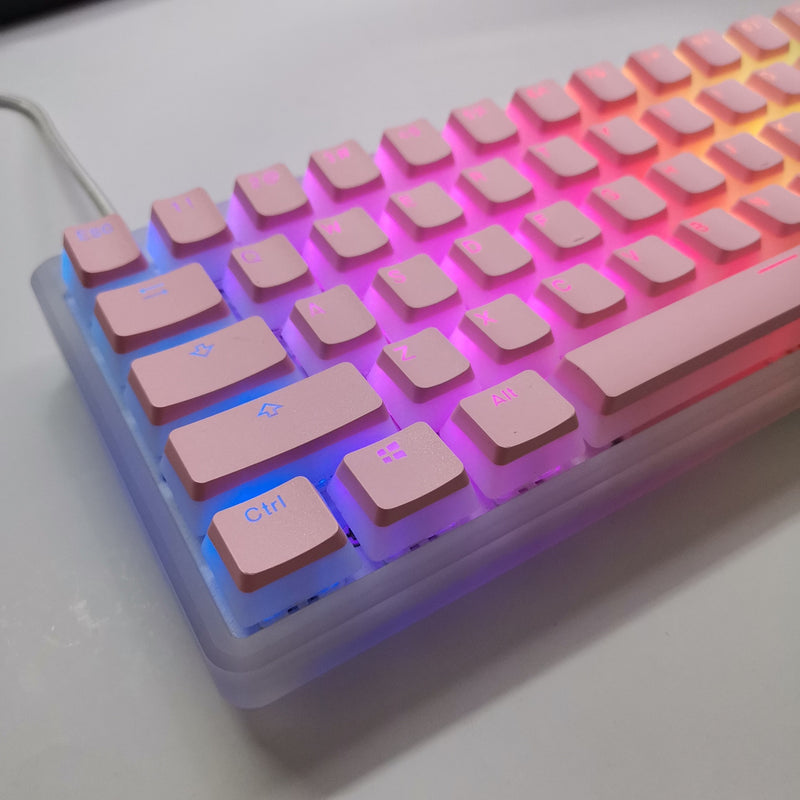 Game Translucent Keycap for Mechanical Keyboards Diy Keycap Pink  Double Shot PBT Black Full 104/108 Key Set  Pudding Keycaps