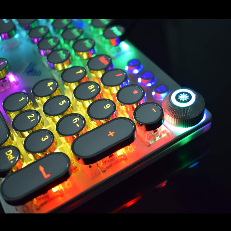 AULA Gaming Mechanical Keyboard Retro Square Glowing Keycaps Backlit USB Wired 104 Anti-ghosting Gaming Keyboard for PC laptop