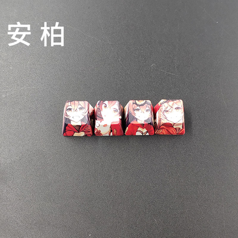 4pcs Genshin Impact PBT Sublimation R4 Cherry OEM Keycaps