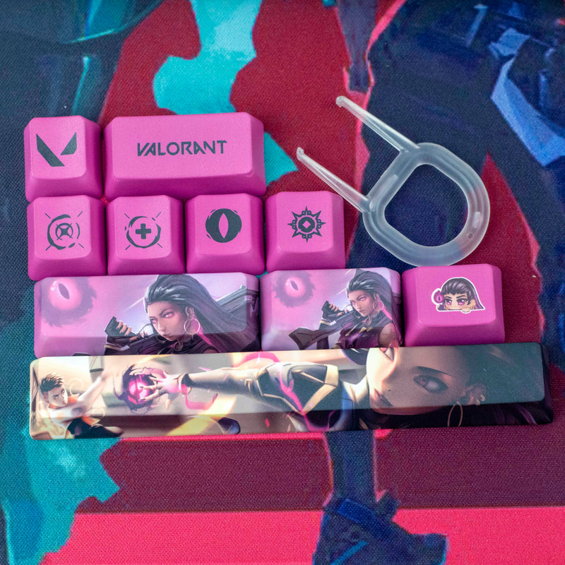 Valorant game keycaps omen jett killjoy sage cypher chmber OEM Profile 10keys PBT dye sub keycaps