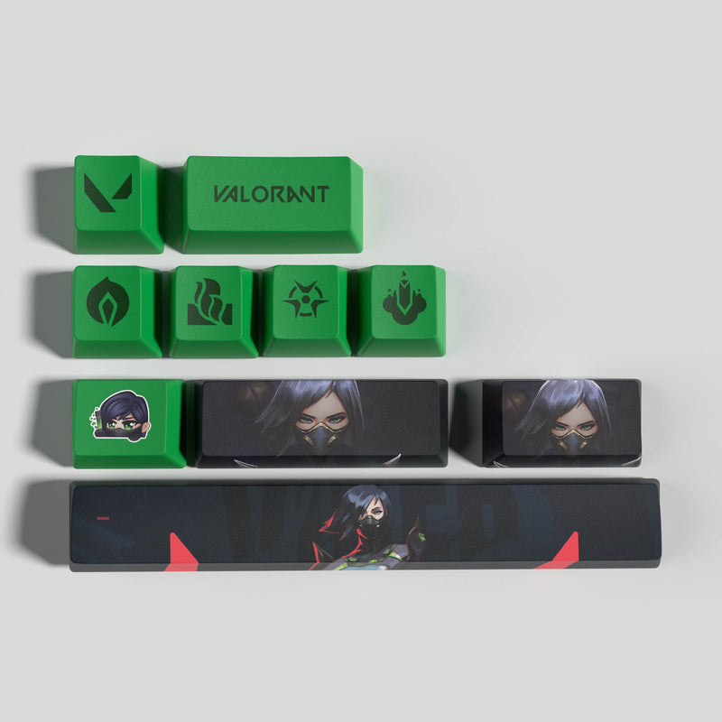 Valorant game keycaps omen jett killjoy sage cypher chmber OEM Profile 10keys PBT dye sub keycaps