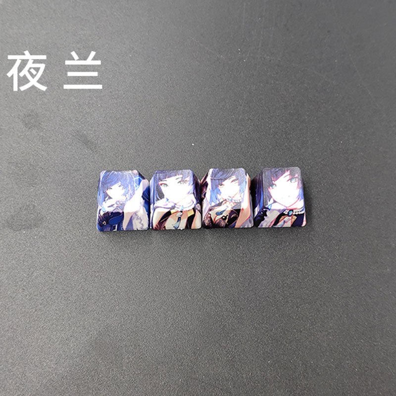 4pcs Genshin Impact PBT Sublimation R4 Cherry OEM Keycaps