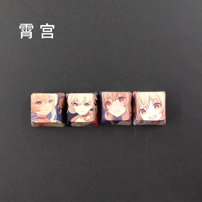 4pcs Genshin Impact PBT Sublimation R4 Cherry OEM Keycaps