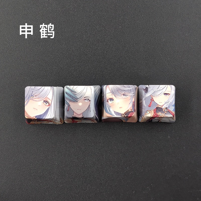 4pcs Genshin Impact PBT Sublimation R4 Cherry OEM Keycaps