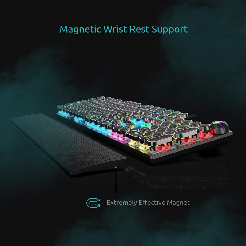 AULA Gaming Mechanical Keyboard Retro Square Glowing Keycaps Backlit USB Wired 104 Anti-ghosting Gaming Keyboard for PC laptop