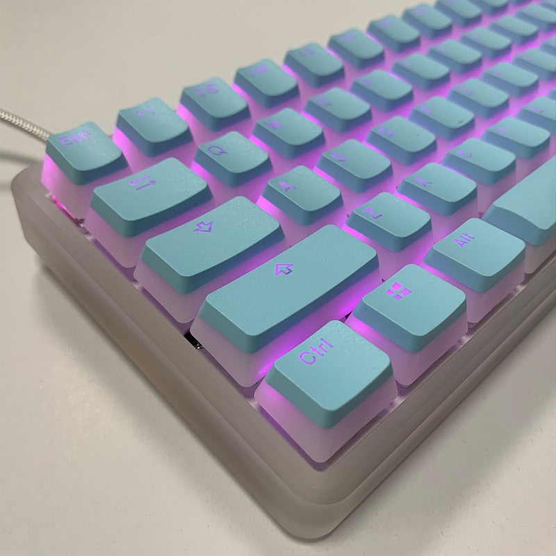 Game Translucent Keycap for Mechanical Keyboards Diy Keycap Pink  Double Shot PBT Black Full 104/108 Key Set  Pudding Keycaps