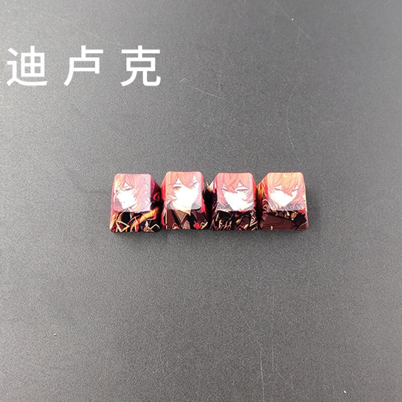 4pcs Genshin Impact PBT Sublimation R4 Cherry OEM Keycaps