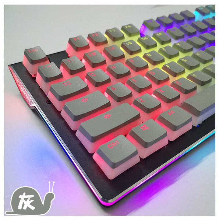 Game Translucent Keycap for Mechanical Keyboards Diy Keycap Pink  Double Shot PBT Black Full 104/108 Key Set  Pudding Keycaps