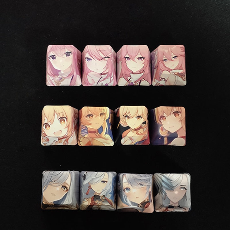 4pcs Genshin Impact PBT Sublimation R4 Cherry OEM Keycaps