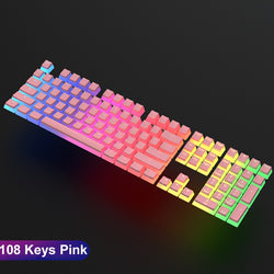 Game Translucent Keycap for Mechanical Keyboards Diy Keycap Pink  Double Shot PBT Black Full 104/108 Key Set  Pudding Keycaps