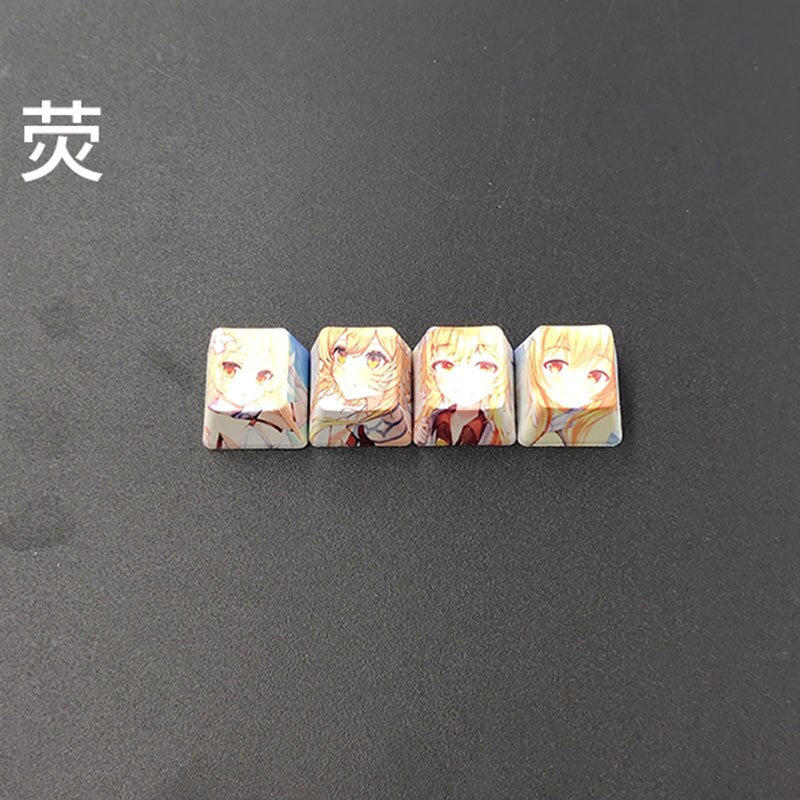 4pcs Genshin Impact PBT Sublimation R4 Cherry OEM Keycaps