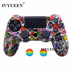 IVYUEEN 25 Colors Silicone Camo Protective Skin Case For Sony Dualshock 4 PS4 DS4 Pro Slim Controller Thumb Grips Joystick Caps