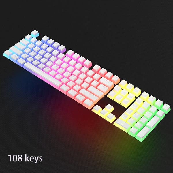 Game Translucent Keycap for Mechanical Keyboards Diy Keycap Pink  Double Shot PBT Black Full 104/108 Key Set  Pudding Keycaps